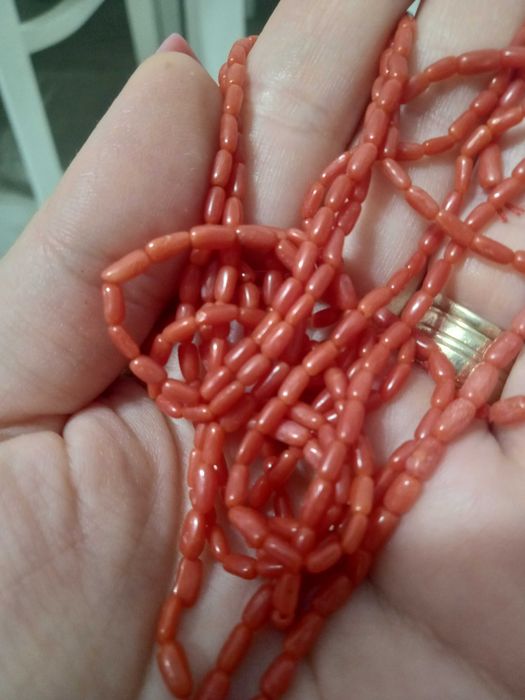 Lot 3 șiraguri coral natural vechi (15 grame / 50 cm)