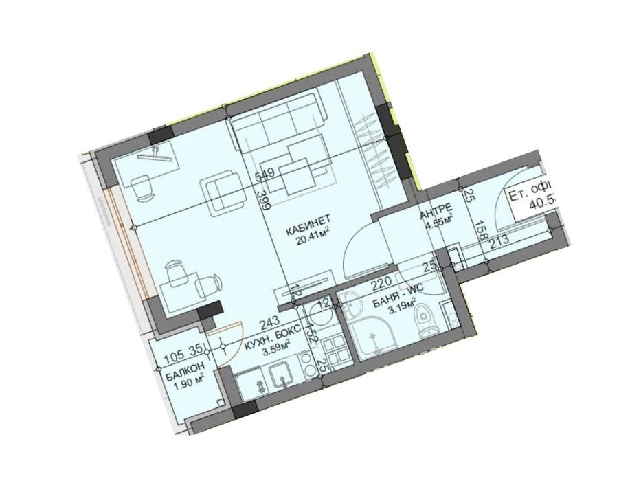 Продава се Офис в София, Студентски град - 48 кв.м за 2590 €/кв.м - Снимка #2