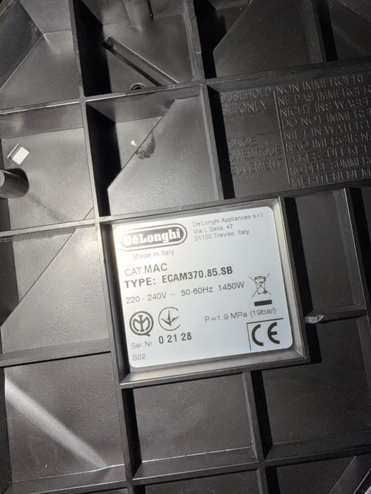 De'Longhi Dinamica Plus ECAM370.85.SB,1450W,19 bari