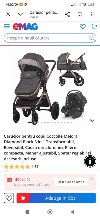 Căruț copii Cocole in stare buna 3 piese