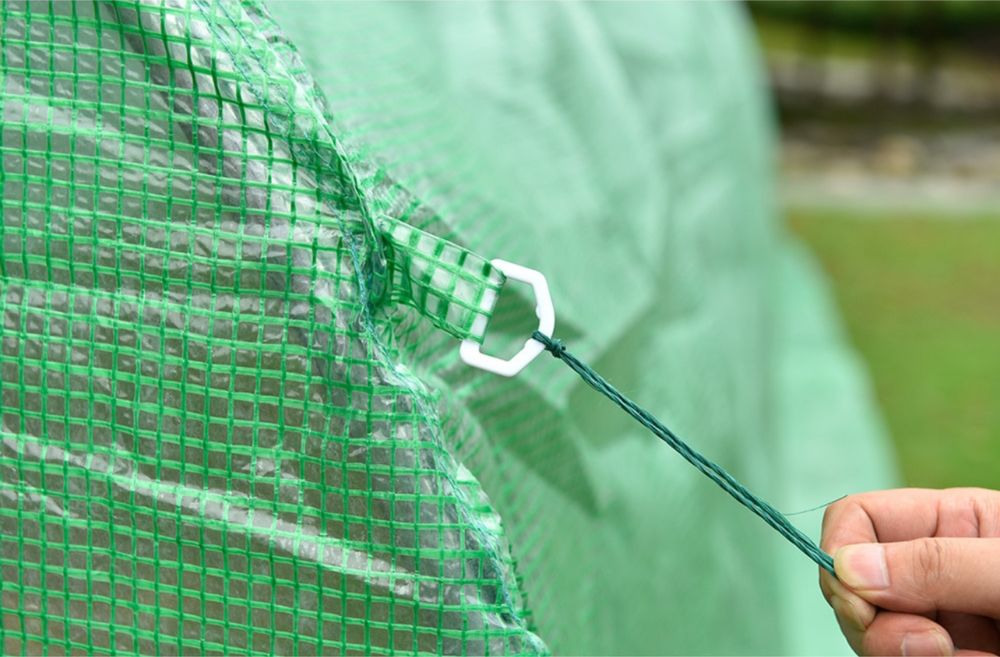 Градинска оранжерия с метална конструкция 6х3х2м, за зеленчуци, зелена