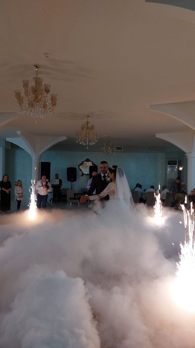 Fum greu artificii tip vulcan gheata carbonică cabina foto