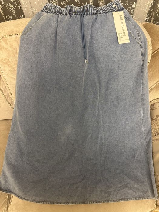 Джинсовая юбка в пол новая, размер 46–48