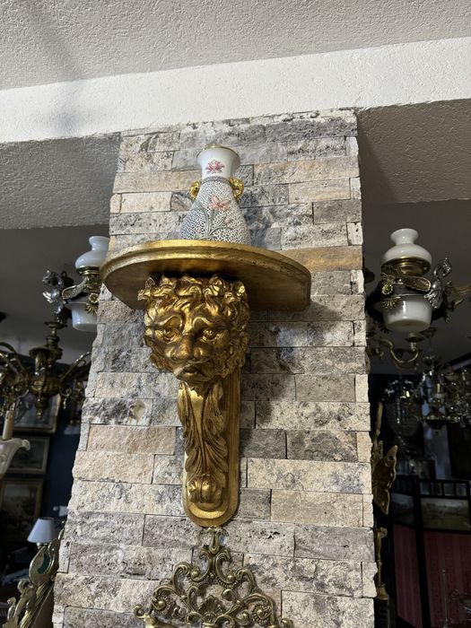 Set console baroque- lemn masiv- foita- restaurate