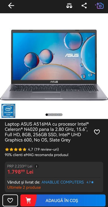 Vand laptop nou in cutie