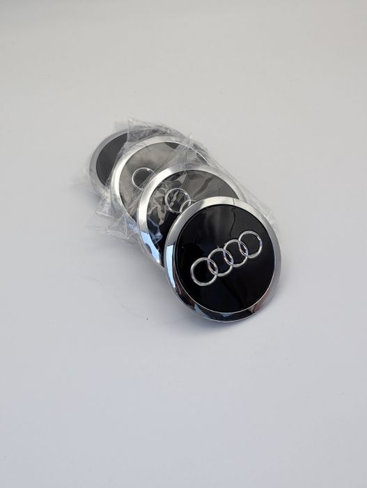 Set 4 capace roti 69mm compatibil cu  janta Audi Negre / Gri