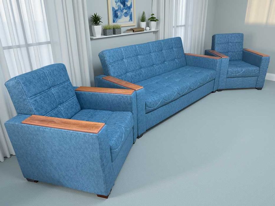 Диван «тройка» с креслами, раскладной, Divan kreslo troyka yotadigan