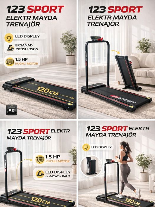 Smart yugurish yo‘lagi – 120 kg gacha, Ixcham va Mustahkam