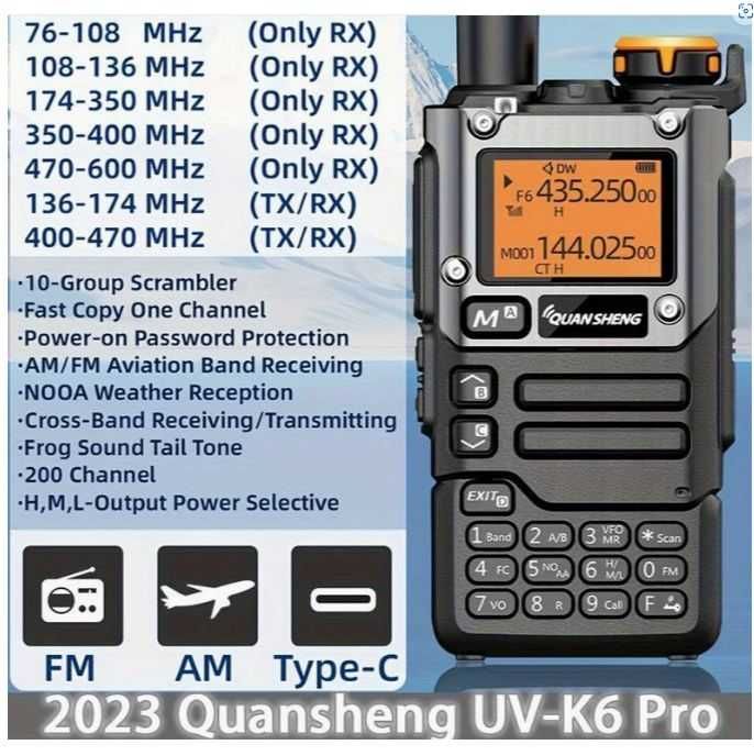 Statie radio transceiver Quansheng UV-K6 radioamator VHF UHF