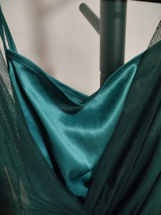 Тъмно зелена рокля L размер