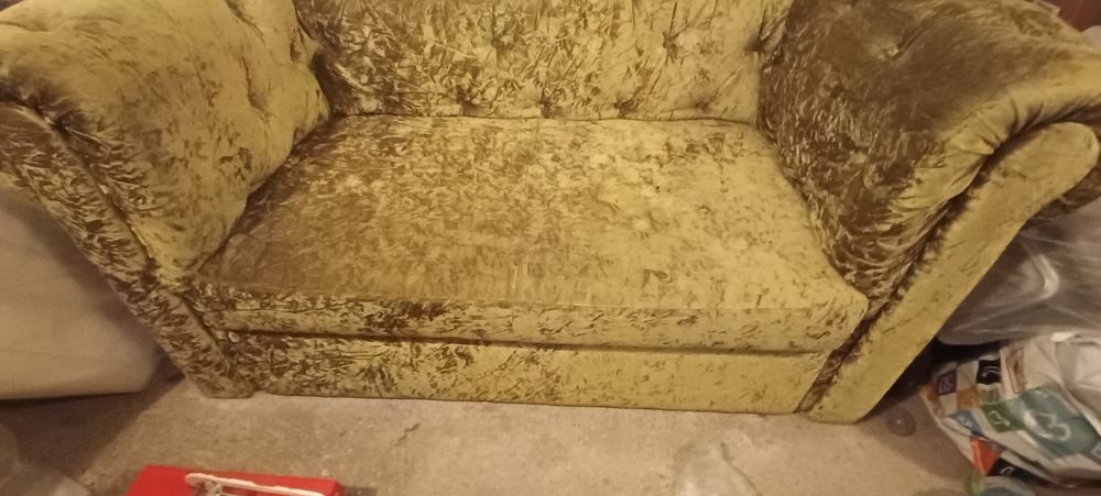 Canapea Chesterfield Catifea Verde Oliv / Stil Retro - Vintage