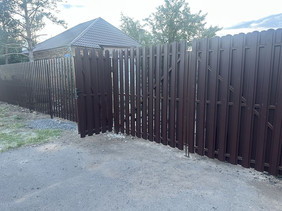 Забор,забор,ворота калитка,фундамент