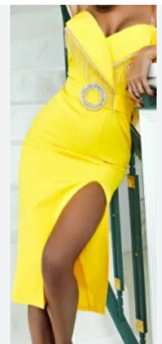 Rochie galbena bby xs/s midi