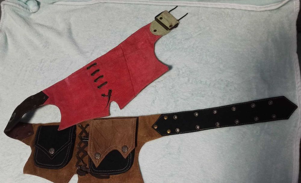 Кожаные пояса с карманами, подойдут для косплея