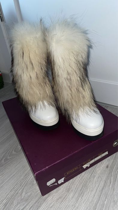 Cizme de iarna cu platforma si blana naturala