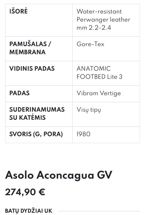 Туристически обувки ASOLO ACONCAGUA Gore-Tex.Номер 41.5