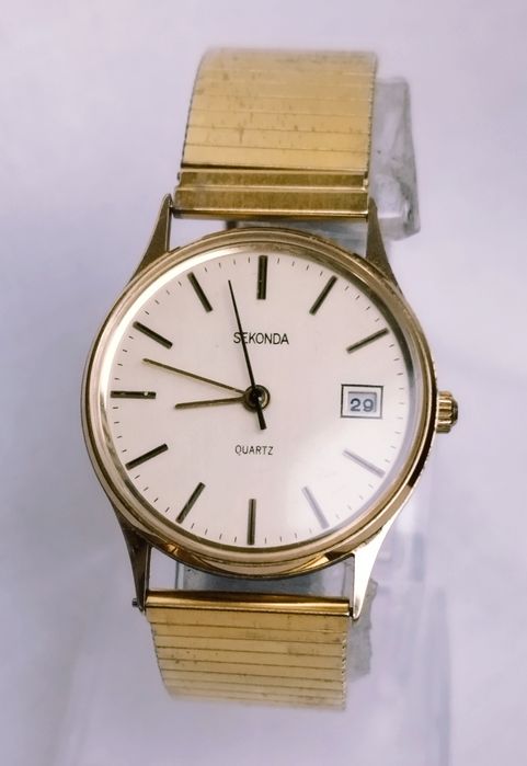 Ceas de damă Sekonda cu quartz, carcasă și curea din oțel inoxidabil.