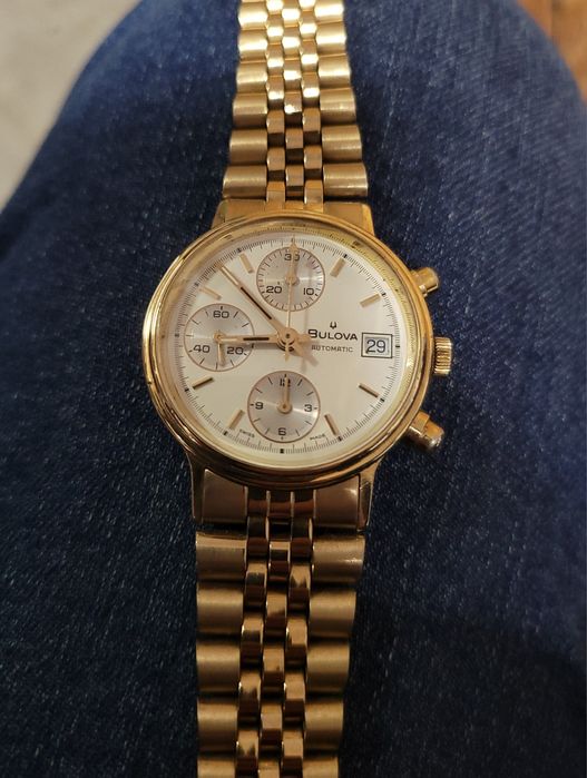 Ceas aur 18k Bulova 7750 automatic cronograf president