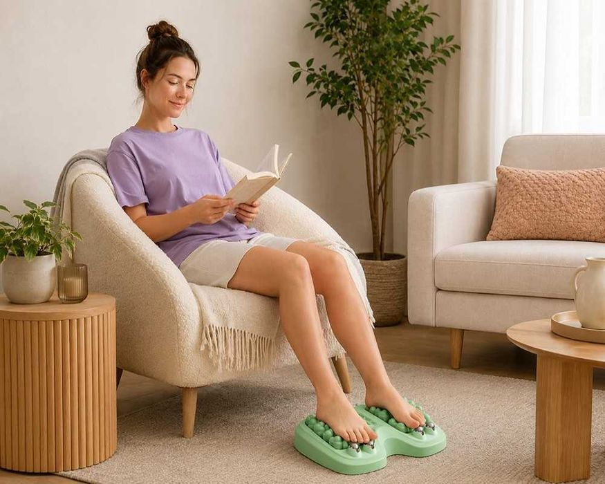 Aparat masaj picioare cu role bile metalice pentru acupresura relaxare
