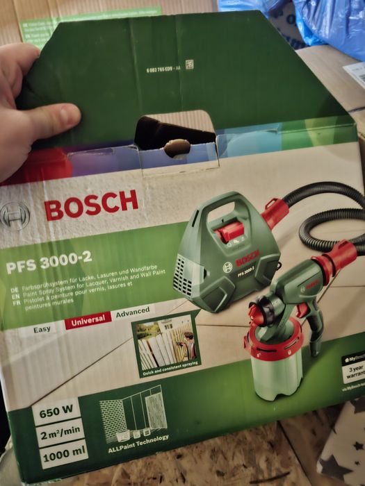 Pistol de vopsit Bosch PFS 3000-2, 650 W, 1000 ml capacitate rezervor,