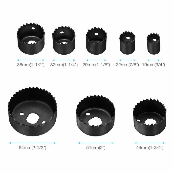 Trusa de 11 carote lemn, metal, plastic