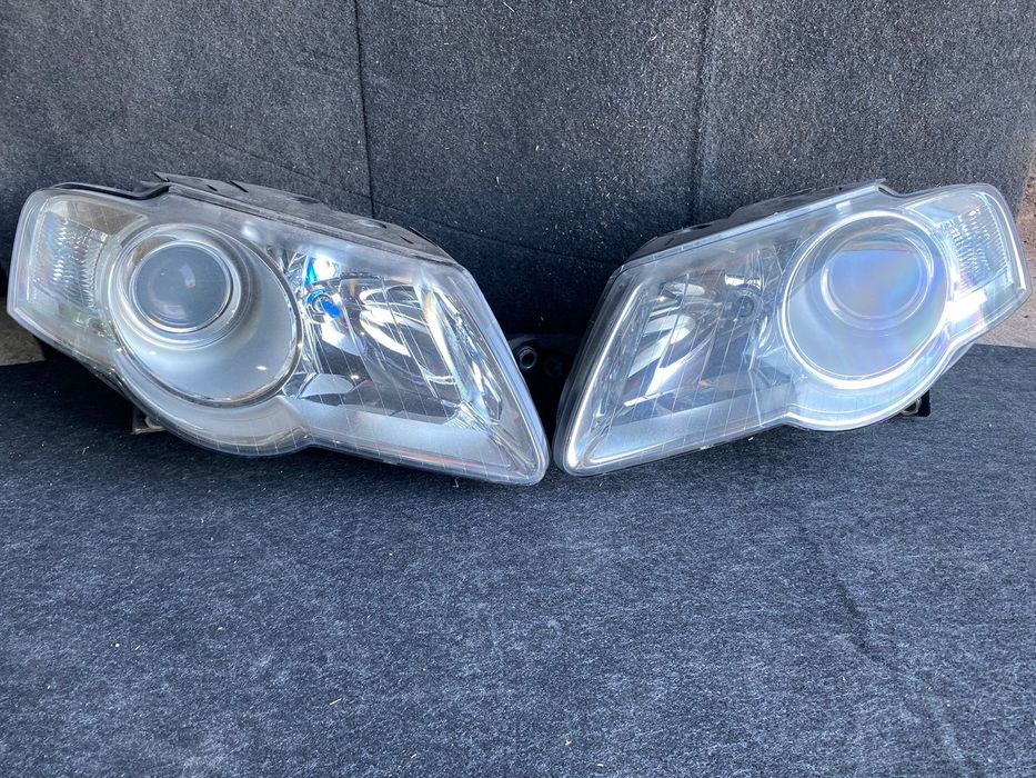 Привозные фары на Пассат Б6.