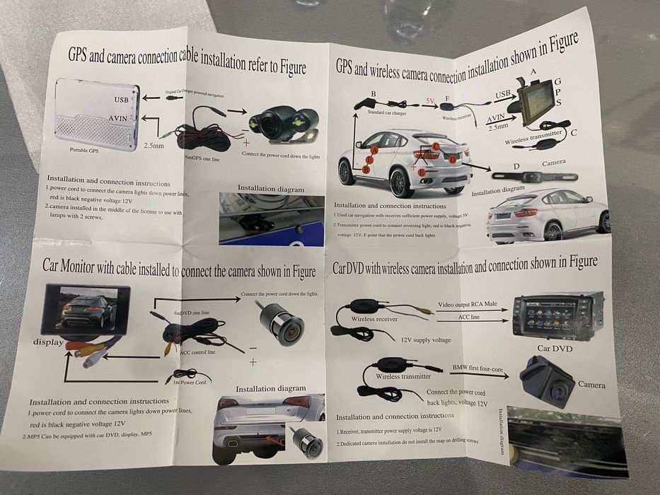 Безжична връзка за камера за заден ход на автомобил.