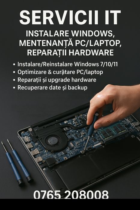 Mentenanță IT – Hardware & Software | Reparații, Instalare Windows, Recuperare Date | La tine sau Remote