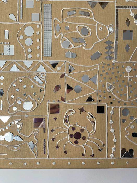 Tablou marin handmade cu oglinzi – decor elegant