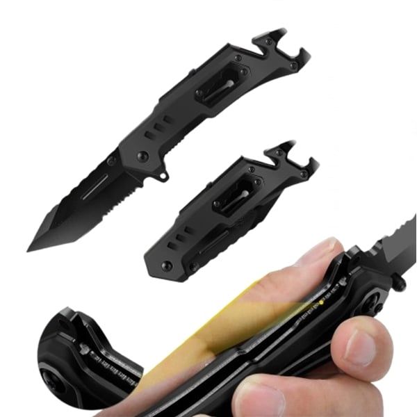 Cuțit de buzunar multifunctional 9 in 1, pliabil, lumină LED, 21 cm