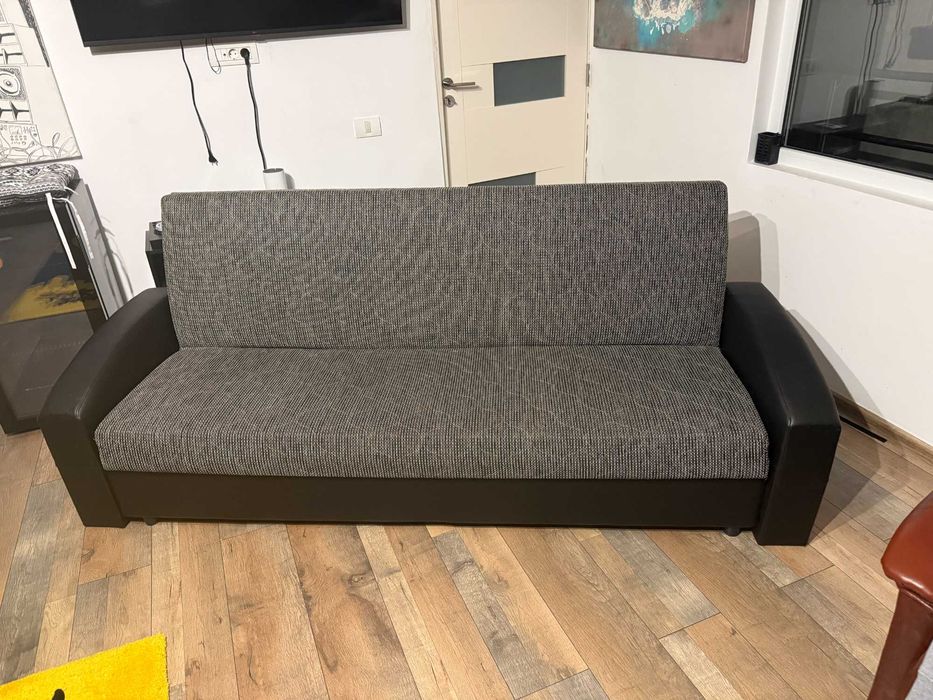 Canapea extensibila, cu lada depozitare, dimensiune 220 cm