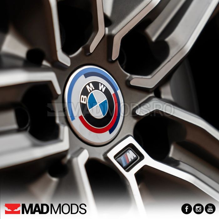 Set 5 Stickere Embleme Logo M jante BMW Seria 1 2 3 4 5 6 7 8 X i