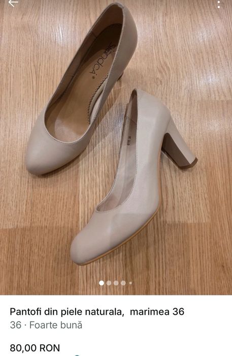 Pantofi, piele naturala, mărimea 36