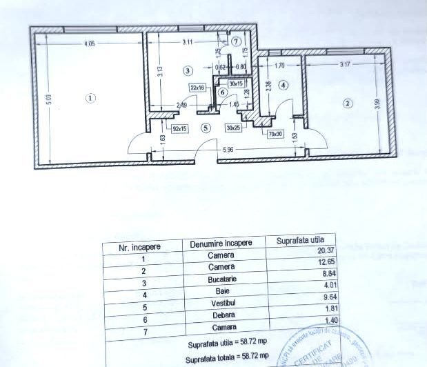 Apartament 2 camere | Eroii Revolutiei | 59 mp | Parter
