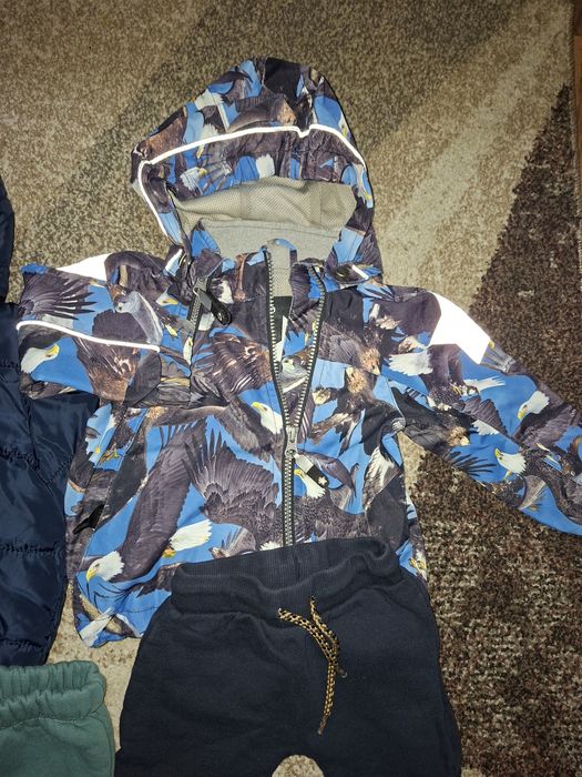 Комплект якета и ватирани анцузи  момче 80см