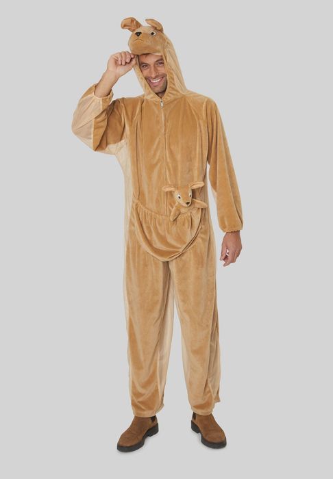 costum cangur cu pui plus adult carnaval petrecere halloween salopeta