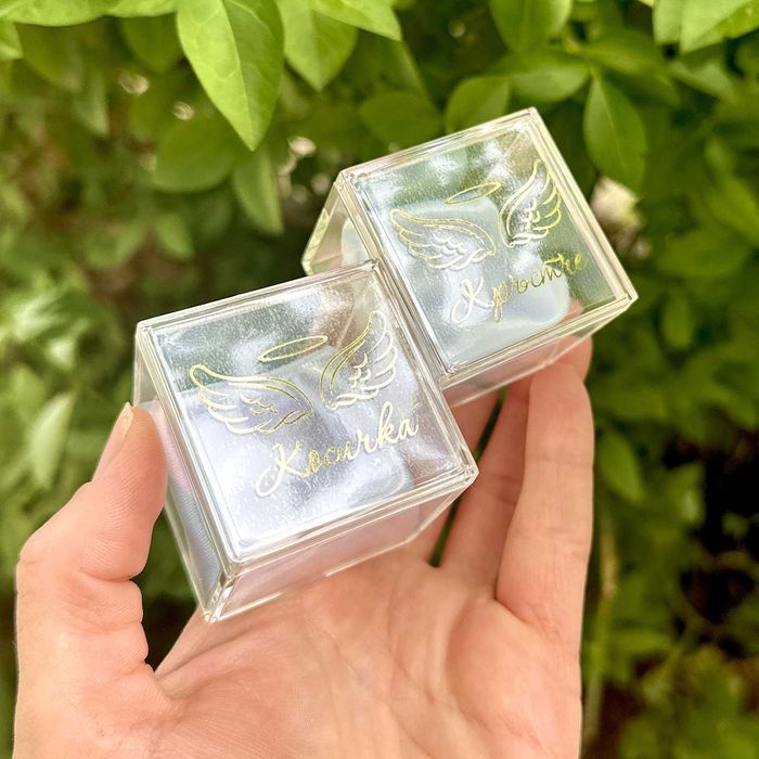 Аксесоари за кръщене кутийки за кръстче и косичка, миро, бурканче мед