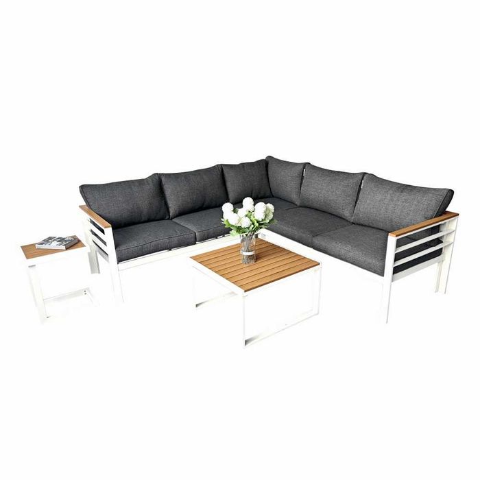 Coltar 5 locuri + masa pentru terasa, perne incluse + cadou semineu !!