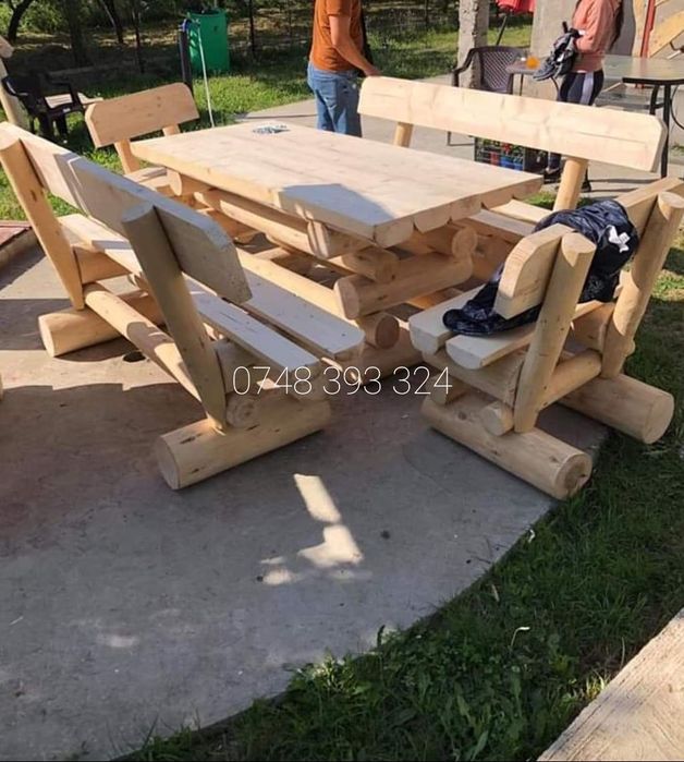 Masa scaune  bănci  gradina  lemn masiv