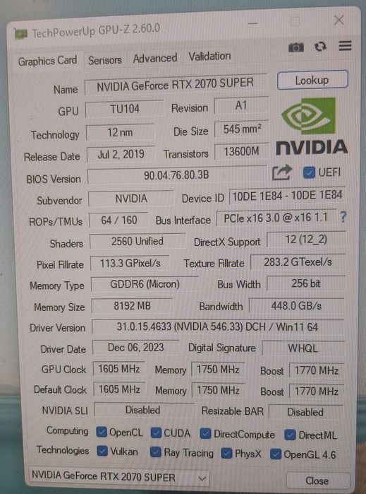 Видеокарта Palit RTX 2070 Super Nvidia rtx2070 super 8GB gpu 2080 2060