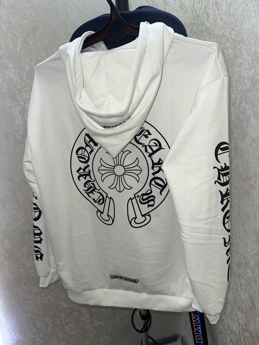 Зип Худи Chrome Hearts белый с принтом