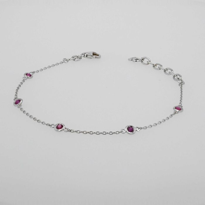 Bratara din aur alb 18k cu rubine cod 4044