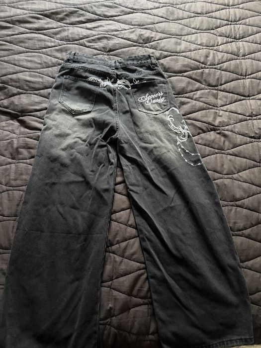 Baggy jeans черные с вышивкой