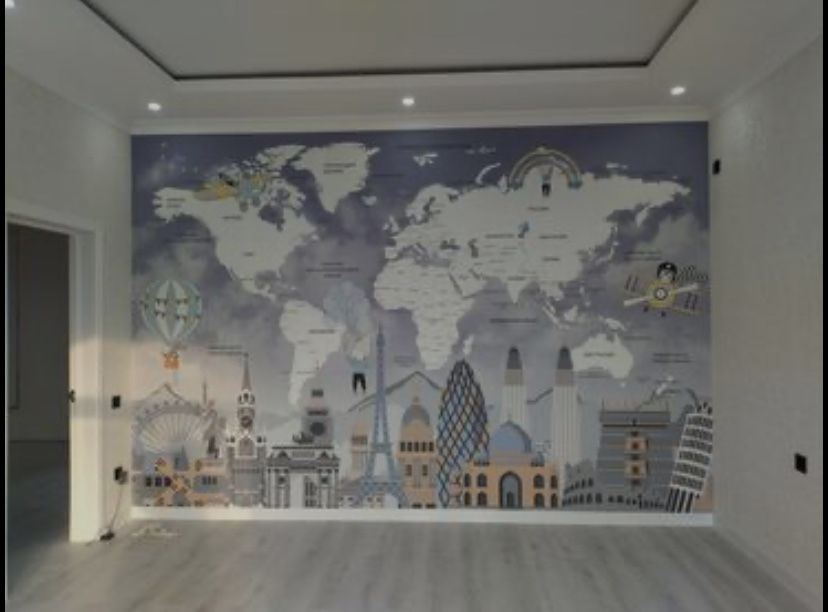 Поклейка обоев разных вид