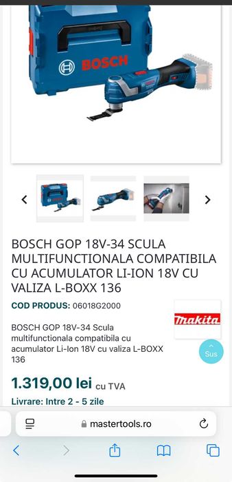 Unealta multifunctionala Bosch Professional Gop 18V-34 Noua Sigilata