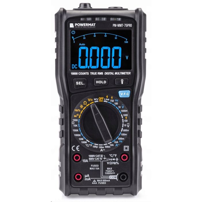 Multimetru digital universal, aparat de masura 10A 1000V, Powermat