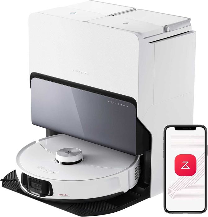 Нова AI Прахосмукачка Робот с Моп Xiaomi Roborock, S8 MaxV Ultra, 2 години Гаранция, 3D Мапинг, 5200 mAh, Сухо и Мокро Почистване