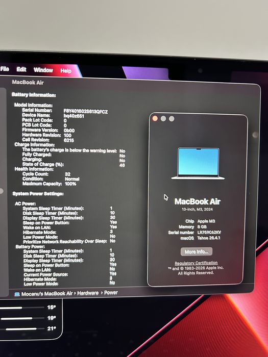 Macbook m3 8gb ram 256gb memorie