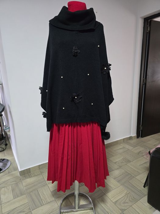 Capa neagra eleganta pentru rochii, camasi, model overseized