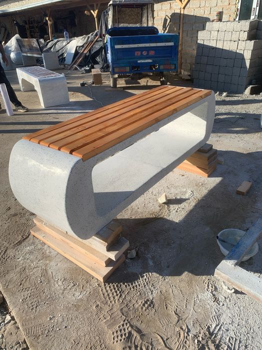 Скамейка хайтек мрамор skameka skameyka beton mramor urna урна